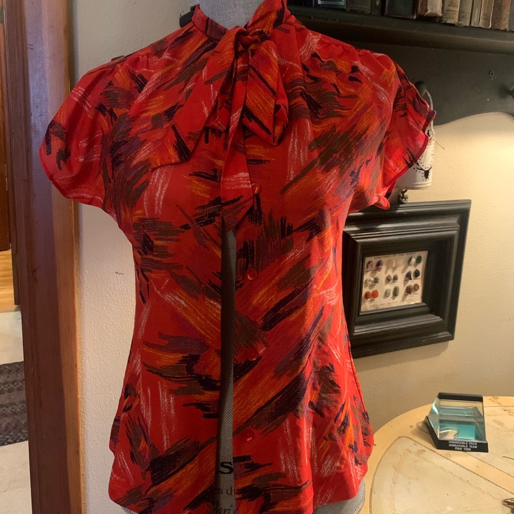 One of a kind vintage retro librarian’s blouse